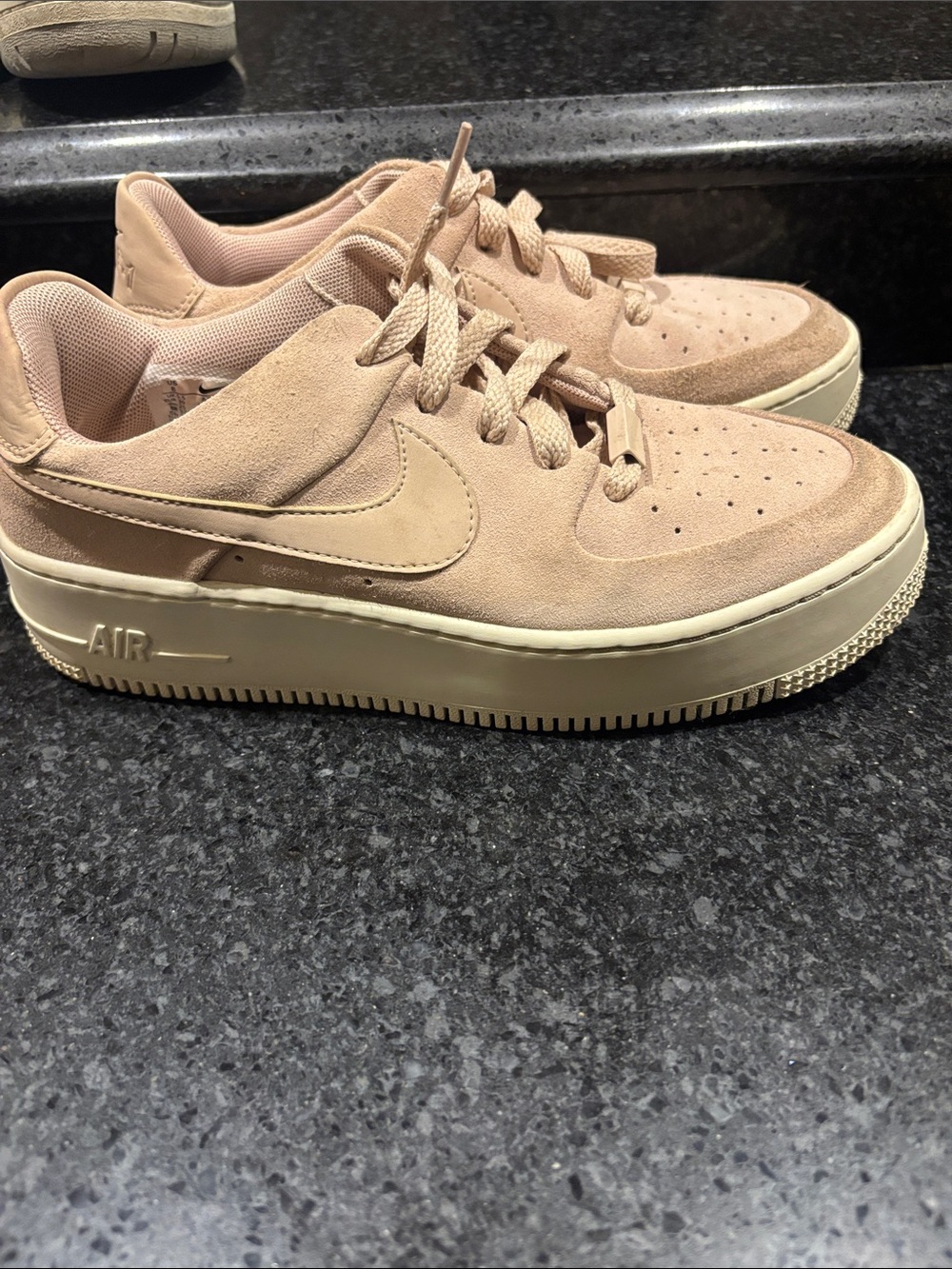Nike Suede Low-Top Sneakers in pale pink